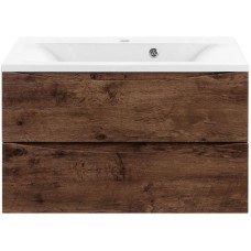 Комплект мебели темный дуб 75 см Vincea Mia VMC-2MA750RW + VCB-3M750W + VLM-3VC800