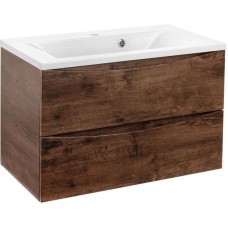 Комплект мебели темный дуб 75 см Vincea Mia VMC-2MA750RW + VCB-3M750W + VLM-3VC800