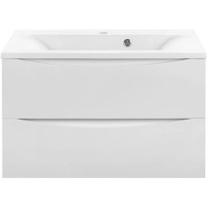 Комплект мебели белый глянец 75 см Vincea Mia VMC-2MA750GW + VCB-3M750W + VLM-3VC800