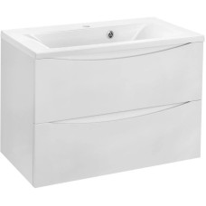 Комплект мебели белый глянец 75 см Vincea Mia VMC-2MA750GW + VCB-3M750W + VLM-3VC800