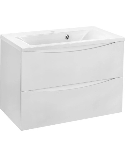 Комплект мебели белый глянец 75 см Vincea Mia VMC-2MA750GW + VCB-3M750W + VLM-3VC800