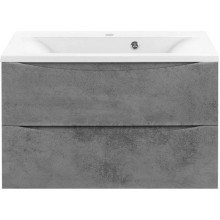 Комплект мебели бетон 75 см Vincea Mia VMC-2MA750BT + VCB-3M750W + VLM-3VC800