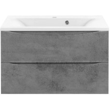 Комплект мебели бетон 75 см Vincea Mia VMC-2MA750BT + VCB-3M750W + VLM-3VC800