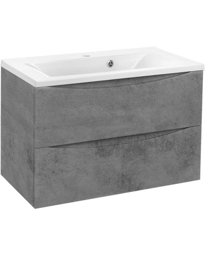 Комплект мебели бетон 75 см Vincea Mia VMC-2MA750BT + VCB-3M750W + VLM-3VC800