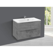 Комплект мебели бетон 75 см Vincea Mia VMC-2MA750BT + VCB-3M750W + VLM-3VC800