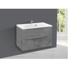 Комплект мебели бетон 75 см Vincea Mia VMC-2MA750BT + VCB-3M750W + VLM-3VC800