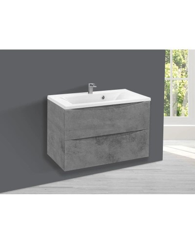 Комплект мебели бетон 75 см Vincea Mia VMC-2MA750BT + VCB-3M750W + VLM-3VC800