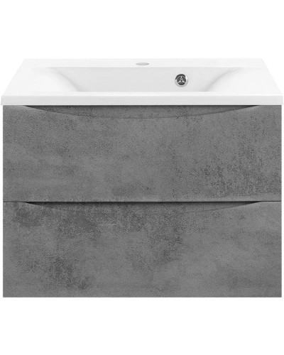 Комплект мебели бетон 65 см Vincea Mia VMC-2MA650BT + VCB-3M650W + VLM-2D550