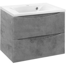 Комплект мебели бетон 65 см Vincea Mia VMC-2MA650BT + VCB-3M650W + VLM-2D550