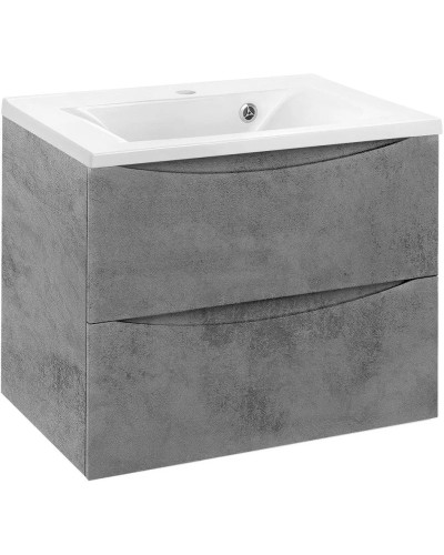 Комплект мебели бетон 65 см Vincea Mia VMC-2MA650BT + VCB-3M650W + VLM-2D550