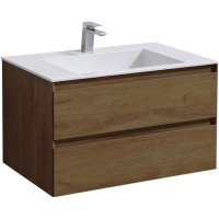 Комплект мебели дуб табачный 80 см Vincea Luka VMC-2L800TO + VCB-13800W + VLM-3VN800