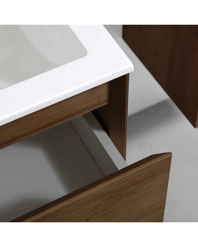 Комплект мебели дуб табачный 80 см Vincea Luka VMC-2L800TO + VCB-13800W + VLM-3VN800