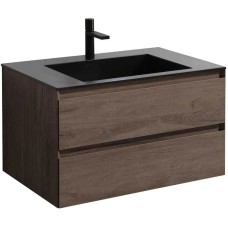 Комплект мебели темный дуб 80 см Vincea Luka VMC-2L800RO + VCB-13800B + VLM-3VN800