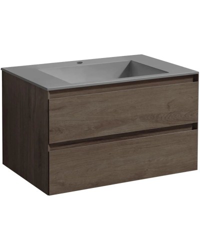 Комплект мебели темный дуб 80 см Vincea Luka VMC-2L800RO + VCB-13800G + VLM-3VN800