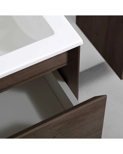 Комплект мебели темный дуб 80 см Vincea Luka VMC-2L800RO + VCB-13800W + VLM-3VN800