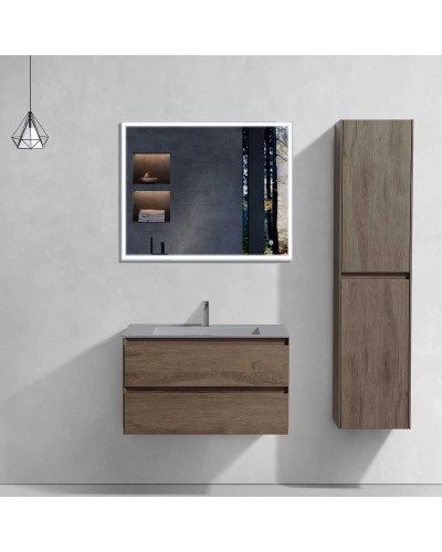 Комплект мебели темный дуб 80 см Vincea Luka VMC-2L800RO + VCB-13800G + VLM-3VN800