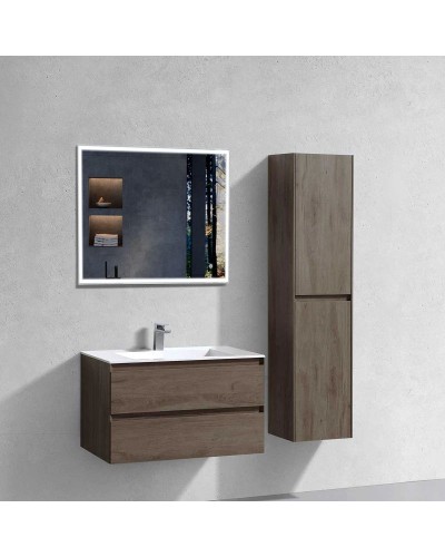 Комплект мебели темный дуб 80 см Vincea Luka VMC-2L800RO + VCB-13800W + VLM-3VN800