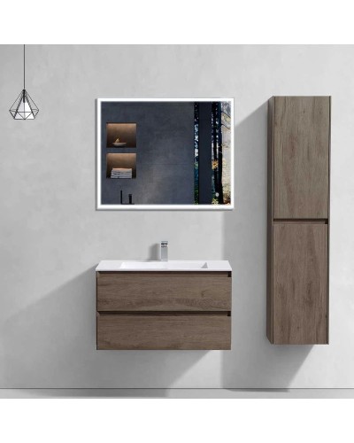 Комплект мебели темный дуб 80 см Vincea Luka VMC-2L800RO + VCB-13800W + VLM-3VN800