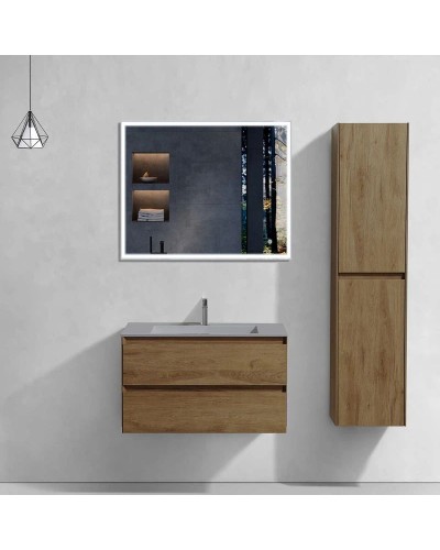 Комплект мебели дуб табачный 80 см Vincea Luka VMC-2L800TO + VCB-13800G + VLM-3VN800