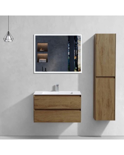 Комплект мебели дуб табачный 80 см Vincea Luka VMC-2L800TO + VCB-13800W + VLM-3VN800