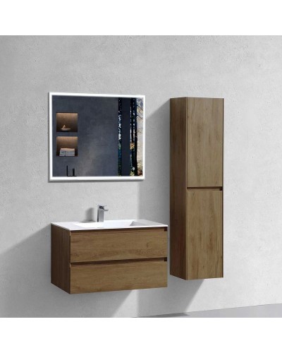 Комплект мебели дуб табачный 80 см Vincea Luka VMC-2L800TO + VCB-13800W + VLM-3VN800