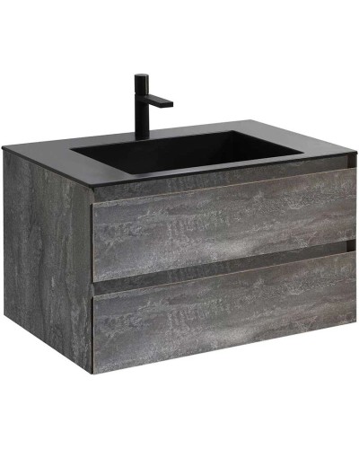 Комплект мебели серый камень 80 см Vincea Luka VMC-2L800GS + VCB-13800B + VLM-3VN800