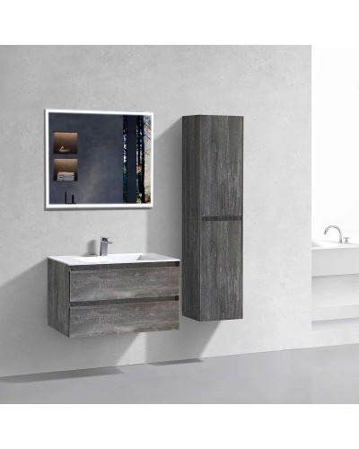 Комплект мебели серый камень 80 см Vincea Luka VMC-2L800GS + VCB-13800W + VLM-3VN800