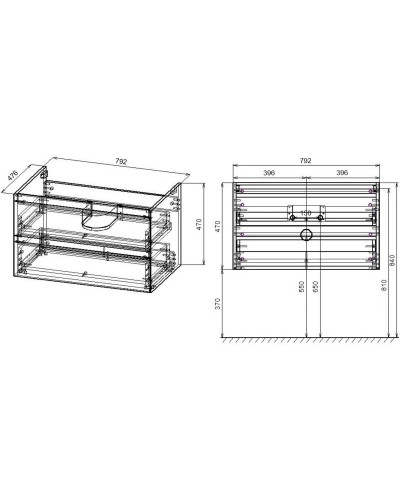 Комплект мебели серый камень 80 см Vincea Luka VMC-2L800GS + VCB-13800W + VLM-3VN800