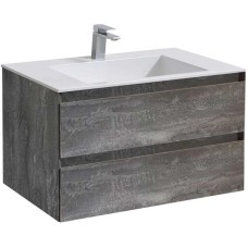 Комплект мебели серый камень 80 см Vincea Luka VMC-2L800GS + VCB-13800W + VLM-3VN800