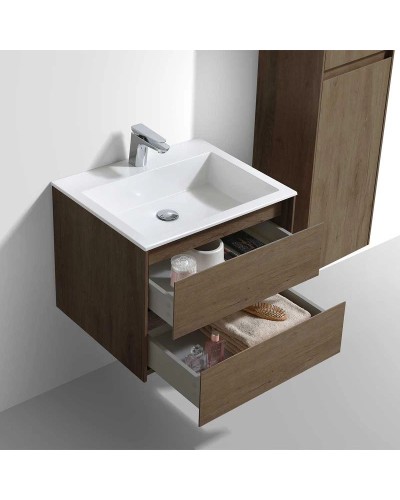 Комплект мебели дуб табачный 60 см Vincea Luka VMC-2L600TO + VCB-13600W + VLM-2J600