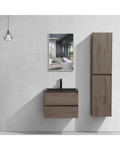 Комплект мебели темный дуб 60 см Vincea Luka VMC-2L600RO + VCB-13600B + VLM-2J600