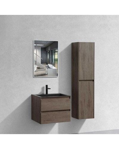 Комплект мебели темный дуб 60 см Vincea Luka VMC-2L600RO + VCB-13600B + VLM-2J600