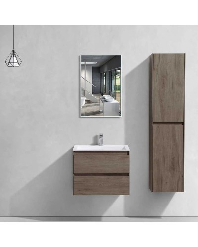 Комплект мебели темный дуб 60 см Vincea Luka VMC-2L600RO + VCB-13600W + VLM-2J600