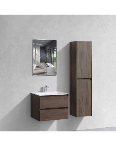 Комплект мебели темный дуб 60 см Vincea Luka VMC-2L600RO + VCB-13600W + VLM-2J600