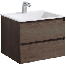 Комплект мебели темный дуб 60 см Vincea Luka VMC-2L600RO + VCB-13600W + VLM-2J600