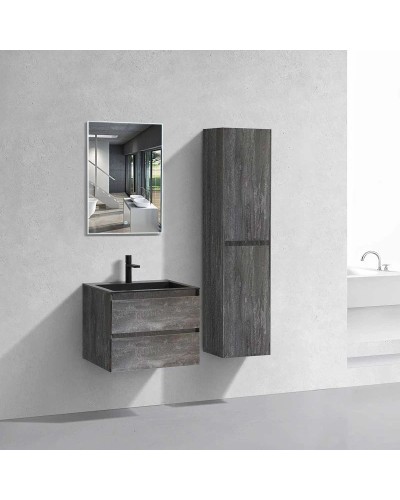 Комплект мебели серый камень 60 см Vincea Luka VMC-2L600GS + VCB-13600B + VLM-2J600