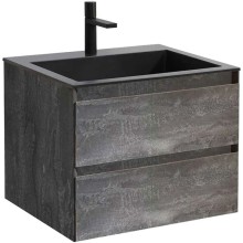 Комплект мебели серый камень 60 см Vincea Luka VMC-2L600GS + VCB-13600B + VLM-2J600