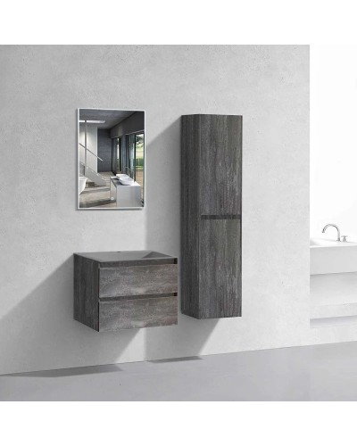 Комплект мебели серый камень 60 см Vincea Luka VMC-2L600GS + VCB-13600G + VLM-2J600