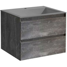 Комплект мебели серый камень 60 см Vincea Luka VMC-2L600GS + VCB-13600G + VLM-2J600