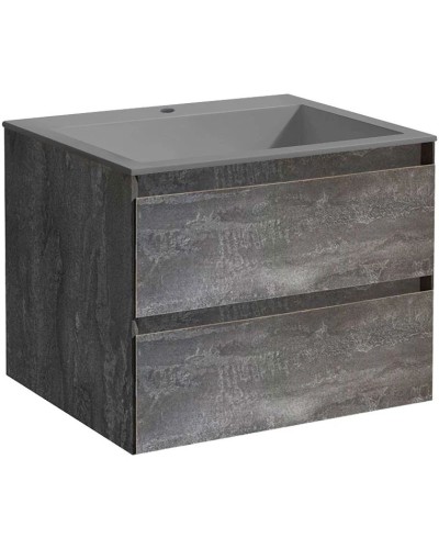 Комплект мебели серый камень 60 см Vincea Luka VMC-2L600GS + VCB-13600G + VLM-2J600