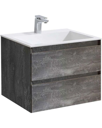 Комплект мебели серый камень 60 см Vincea Luka VMC-2L600GS + VCB-13600W + VLM-2J600