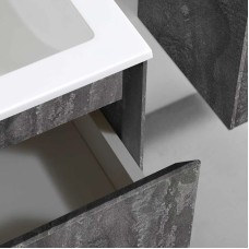 Комплект мебели серый камень 60 см Vincea Luka VMC-2L600GS + VCB-13600W + VLM-2J600