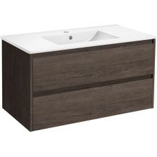 Комплект мебели темный дуб 101,5 см Vincea Gio VMC-2G100RO + VBS-13100 + VLM-2B100