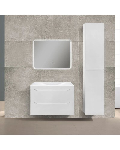 Комплект мебели белый глянец 80,5 см Vincea Fine VMC-2F800GW + VCB-1F800W + VLM-2A800