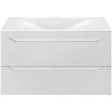 Комплект мебели белый глянец 80,5 см Vincea Fine VMC-2F800GW + VCB-1F800W + VLM-2A800