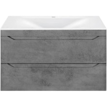 Комплект мебели бетон 80,5 см Vincea Fine VMC-2F800BT + VCB-1F800W + VLM-2A800