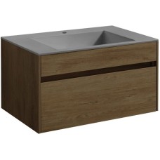 Комплект мебели дуб табачный 80 см Vincea Chiara VMC-2C800TO + VCB-13800G + VLM-3VN800