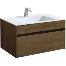 Комплект мебели дуб табачный 80 см Vincea Chiara VMC-2C800TO + VCB-13800W + VLM-3VN800