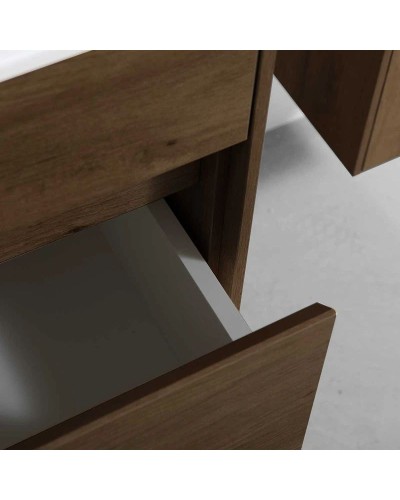 Комплект мебели дуб табачный 80 см Vincea Chiara VMC-2C800TO + VCB-13800W + VLM-3VN800