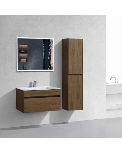 Комплект мебели дуб табачный 80 см Vincea Chiara VMC-2C800TO + VCB-13800W + VLM-3VN800